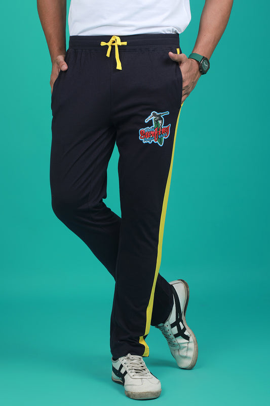 Men's Dark Navy Solid Sports Track Pant