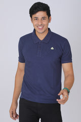 Men's Navy Core Lycra Pique Polo T-shirt