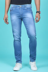 Men's Light Blue Denim Slim Fit Hexa 9001-1 Jean