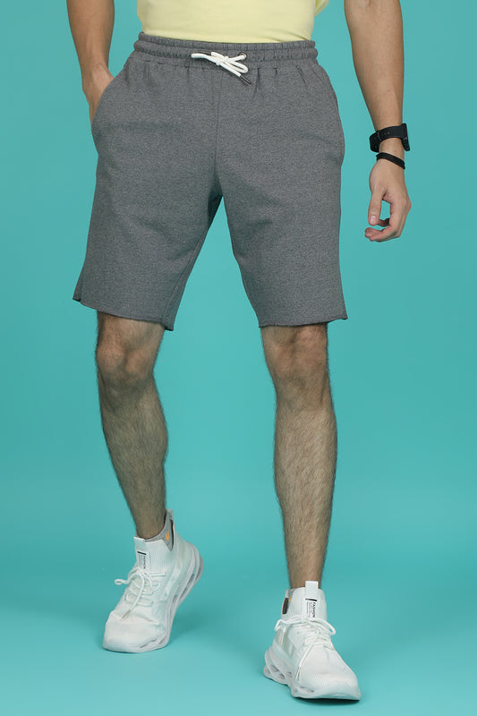 Men's Anthra Melange Raw Edge Shorts