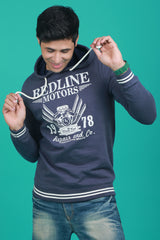 Men's Dark Navy Hooded Jacket