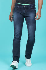 Men's Dark Blue Denim Slim Fit SQLC-5382 Jean