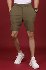 Men's Ivy Green Solid Shorts with Logo