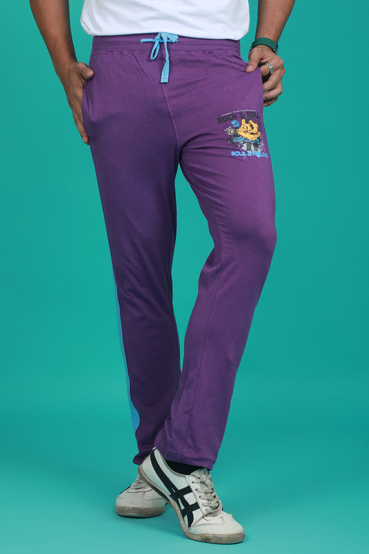 Men's Imperial Purple Solid Sports Track Pant