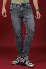 Men's Dark Grey Denim Slim Fit Hexa-9005 Jean