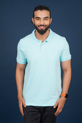 Men's Aqua Core Lycra Pique Polo T-shirt