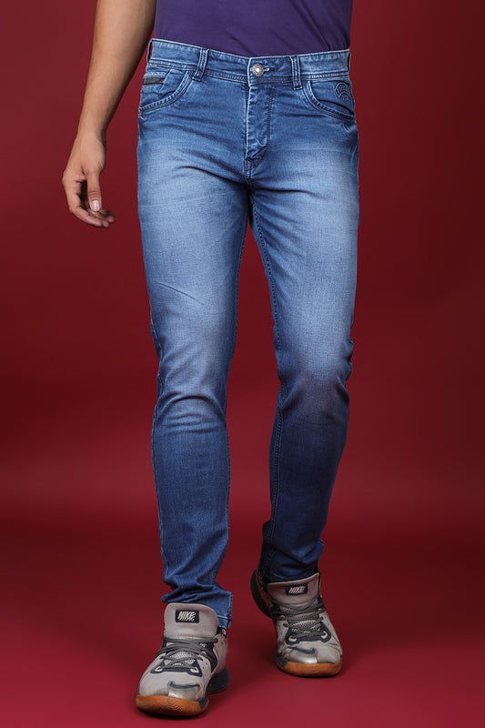 Men's Light Blue Denim Slim Fit Hexa-9002 Jean