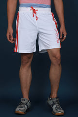 Men's White Solid Sport Shorts