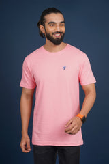 Men's Coral single jersey round neck t-shirt with logo