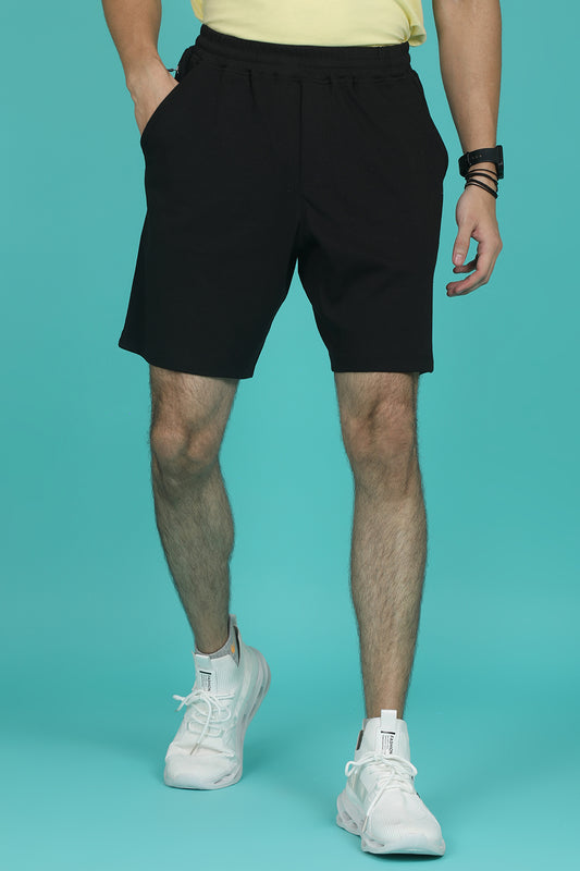 Men's Black Solid Shorts