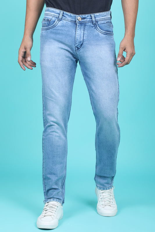 Men's Light Blue Denim Slim Fit Trend-6505 Jeans