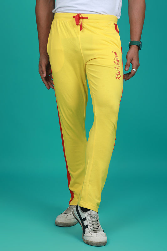 Men's Cyber Yellow Solid Sports Track Pant