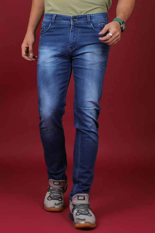 Men's Dark Denim Blue Slim Fit Hexa-9000-1 Jean