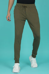 Men's Ivy Green Solid Joggers