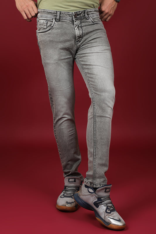 Men's Light Grey Denim Slim Fit Crux-5035 Jeans