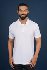 Men's white core pique polo t-shirt