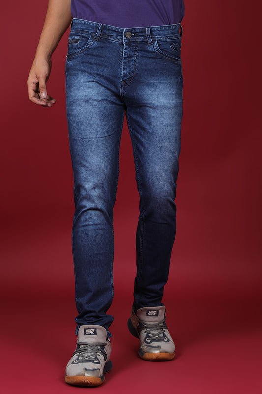 Men's Dark Blue Denim Slim Fit Hexa-9002-1 Jean