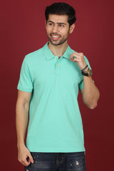 Men's Mint Enzyme Wash Pique Polo T-shirt