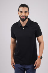 Men's Black Core Pique Polo T-shirt