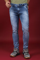 Men's Light Blue Denim Slim Fit MARS-8007 Jean