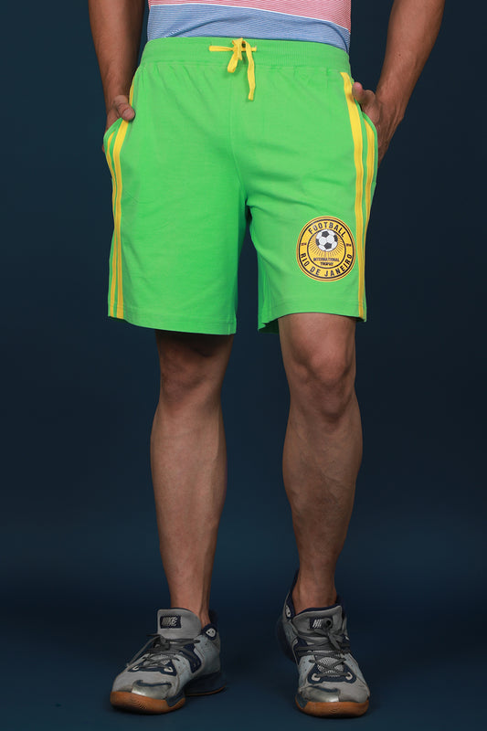 Men's Summer Green Solid Sport Shorts