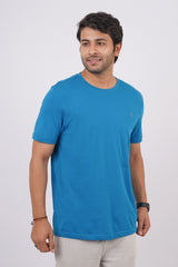 Men's Turkish tile single jersey round neck t-shirt with logo