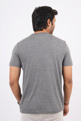 Men's anthra melange single jersey round neck t-shirt