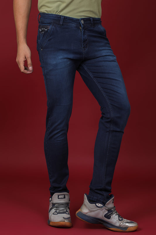 Men's Dark Navy Blue Denim Slim Fit MARS-8007-2 Jeans