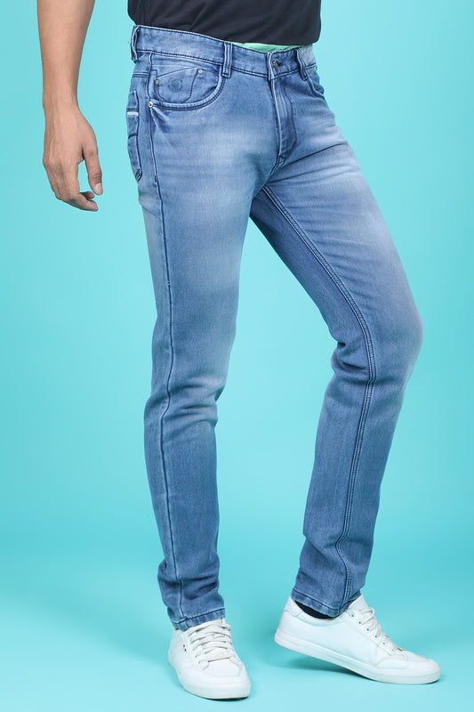 Men's Light Blue Denim Slim Fit RQLC-5447 Jean