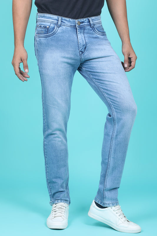 Men's Light Blue Denim Slim Fit Trend-6505 Jeans