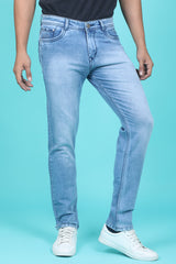 Men's Light Blue Denim Slim Fit Trend-6505 Jeans