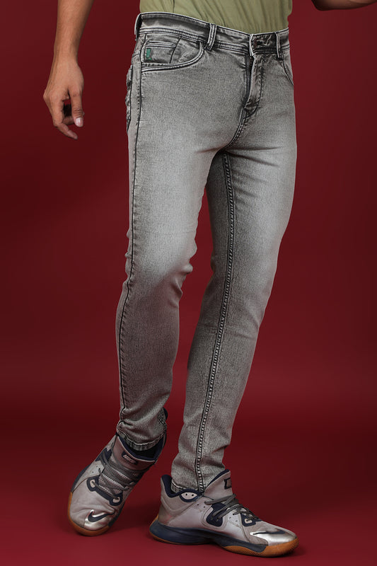 Men's Dark Grey Denim Slim Fit Crux-5036 Jeans