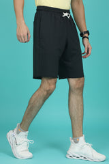 Men's Black Raw Edge Shorts