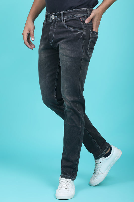 Men's Dark Grey Denim Slim Fit RANGER-6014 Jean