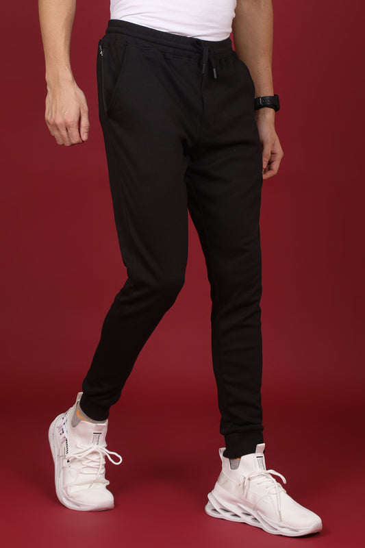 Men's Black Solid Joggers