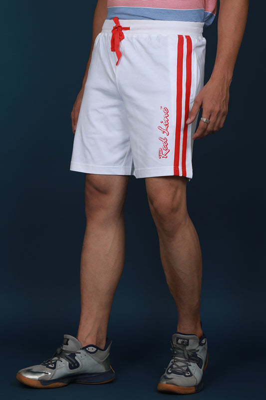 Men's White Solid Sport Shorts