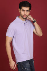 Men's Lavender Enzyme Wash Pique Polo T-shirt