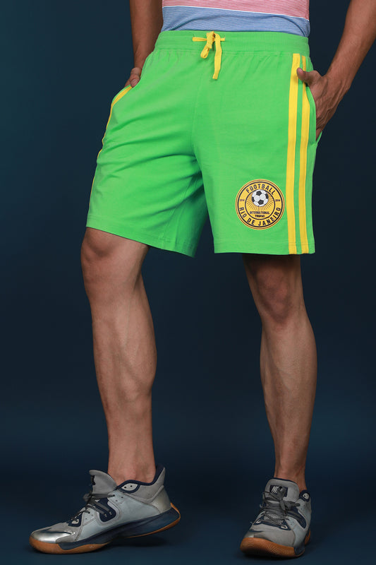 Men's Summer Green Solid Sport Shorts