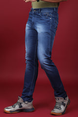 Men's Dark Denim Blue Slim Fit Hexa-9000-1 Jean