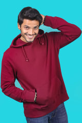 Men's Burgundy Hooded Jacket