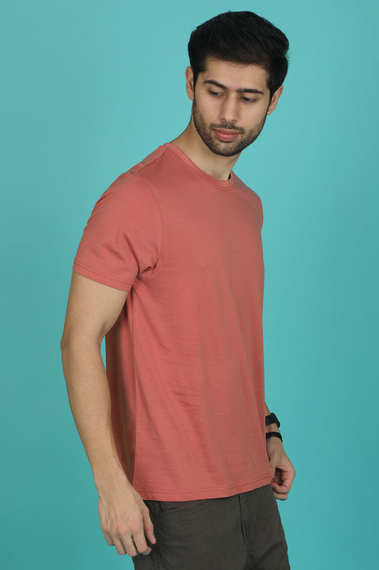 Men's Cayon Rose Pima Cotton Single Jersey Round Neck T-shirt with Logo