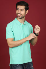 Men's Mint Enzyme Wash Pique Polo T-shirt