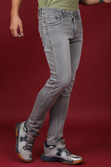 Men's Grey Denim Slim Fit Hexa-9005-1 Jean