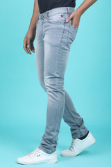 Men's Grey Denim Slim Fit SQLC-5418 Jean