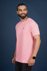 Men's Coral single jersey round neck t-shirt with logo