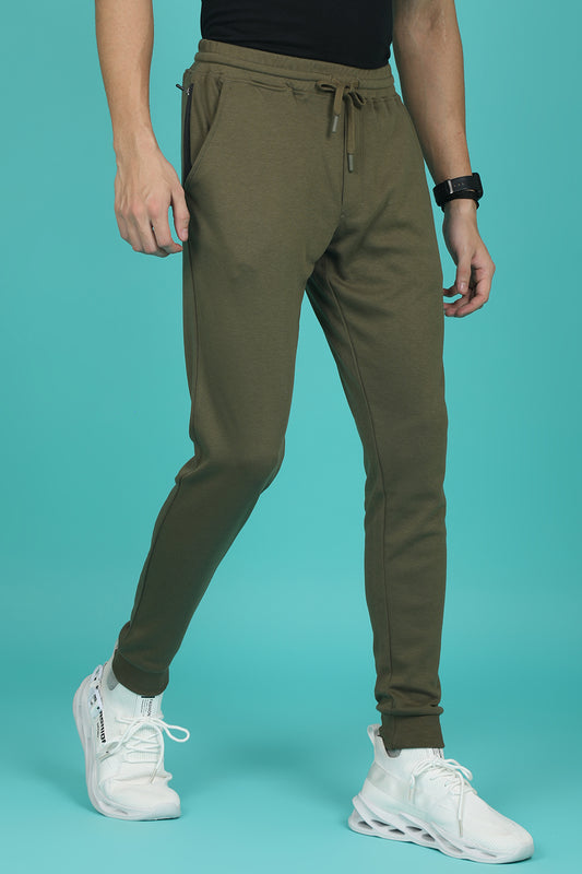 Men's Ivy Green Solid Joggers