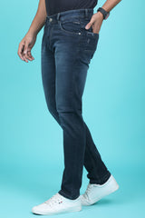 Men's Dark Blue Denim Slim Fit Hexa-9001 Jean