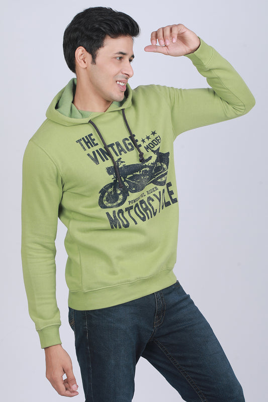 Men's Light Green Hooded Jacket