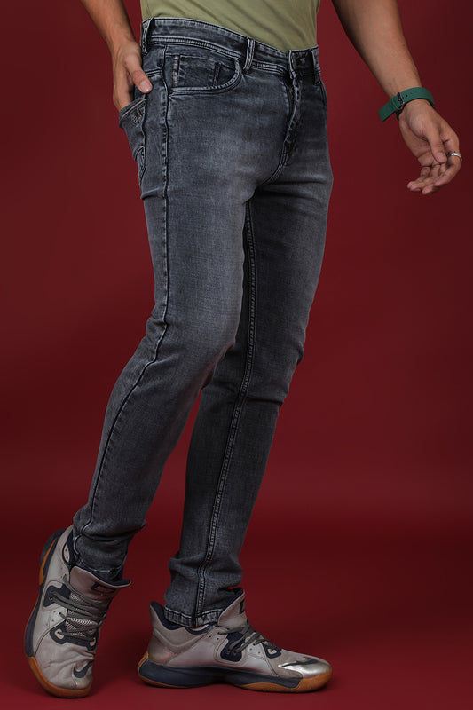 Men's Dark Grey Denim Slim Fit Crux-5034-1 Jean