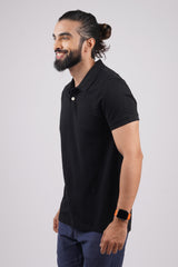 Men's Black Core Pique Polo T-shirt